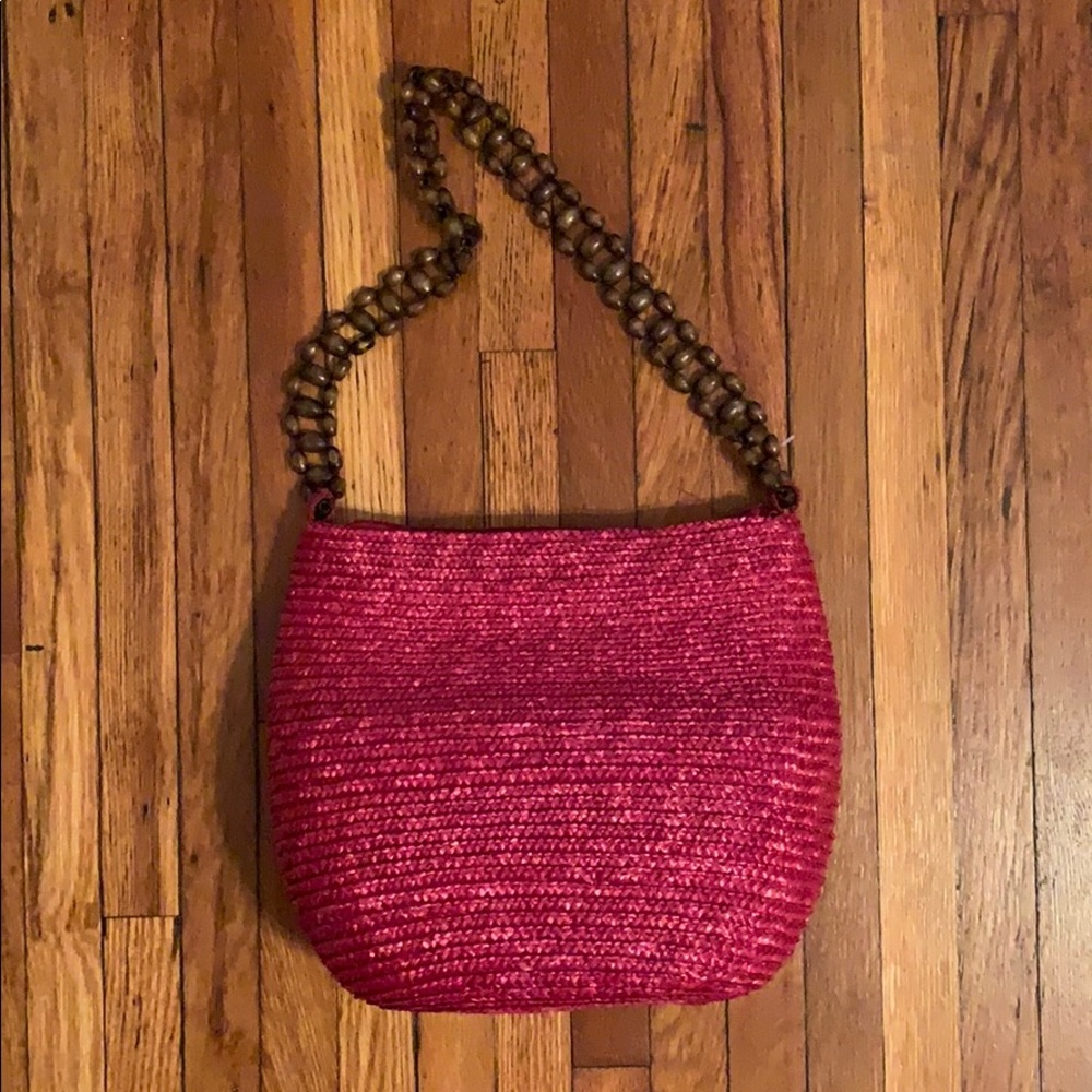 Vintage Red Woven Bag